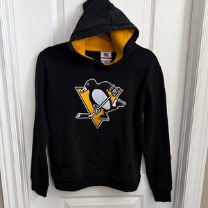 NHL Black Hoodie with Penguin and Yellow Triangle